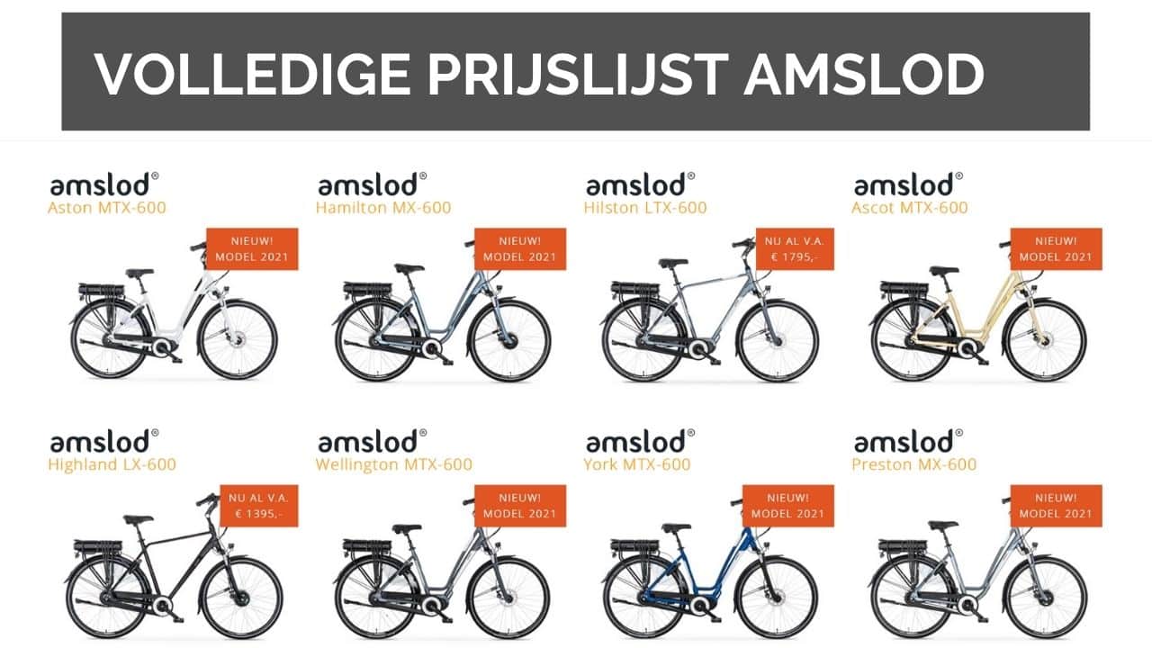 retort Pijlpunt Humoristisch Prijzen Amslod fietsen: de volledige prijslijst | Actueel overzicht!